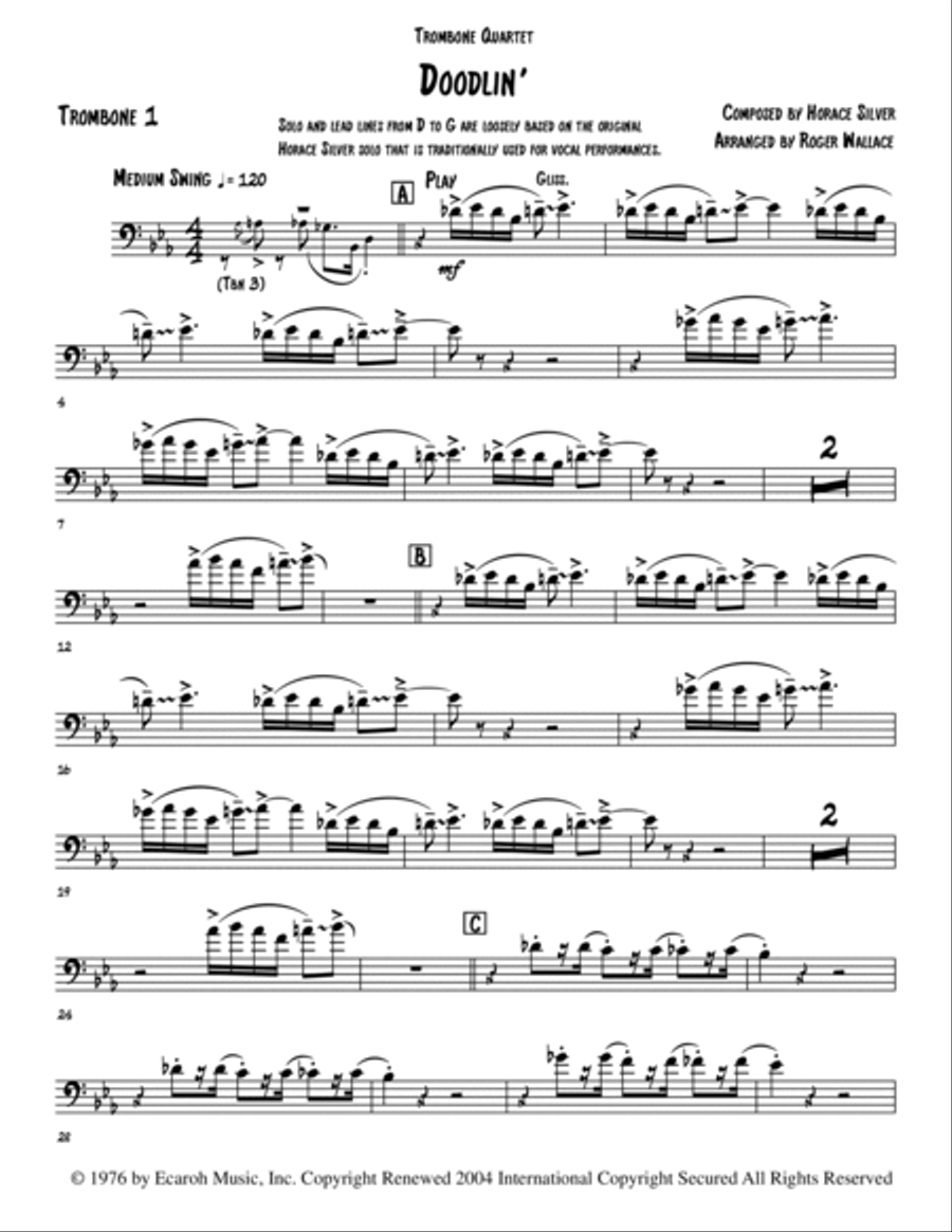 Doodlin' Brass Quartet scores gallery preview page 6