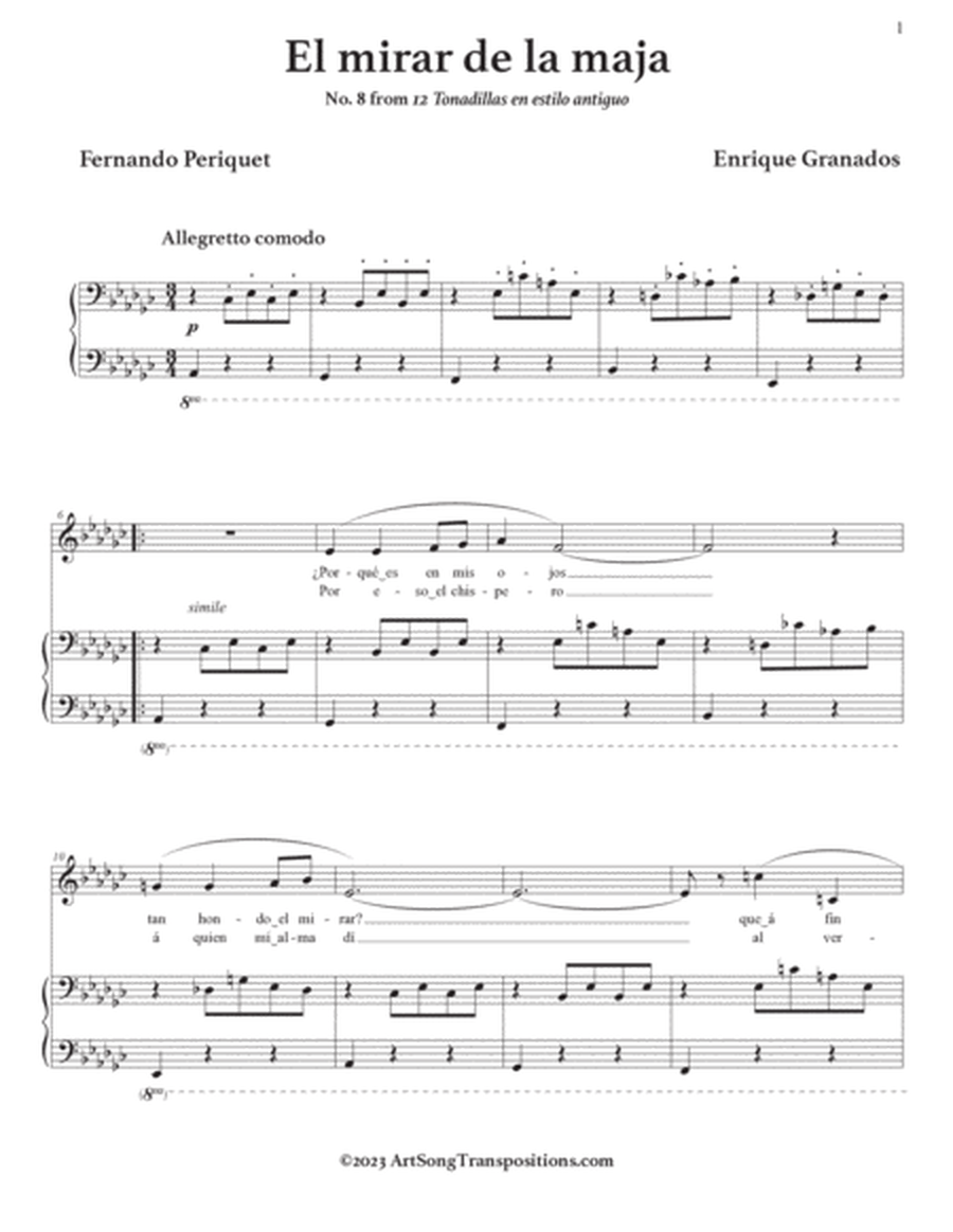 GRANADOS: El mirar de la maja (transposed to E minor, E-flat minor, and D minor)
