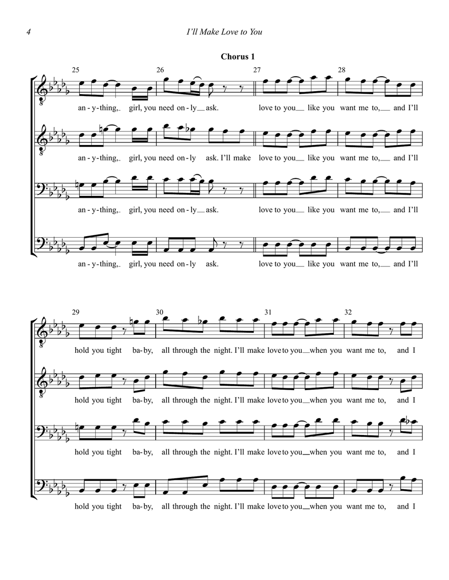 I'll Make Love To You TTBB scores gallery preview page 4