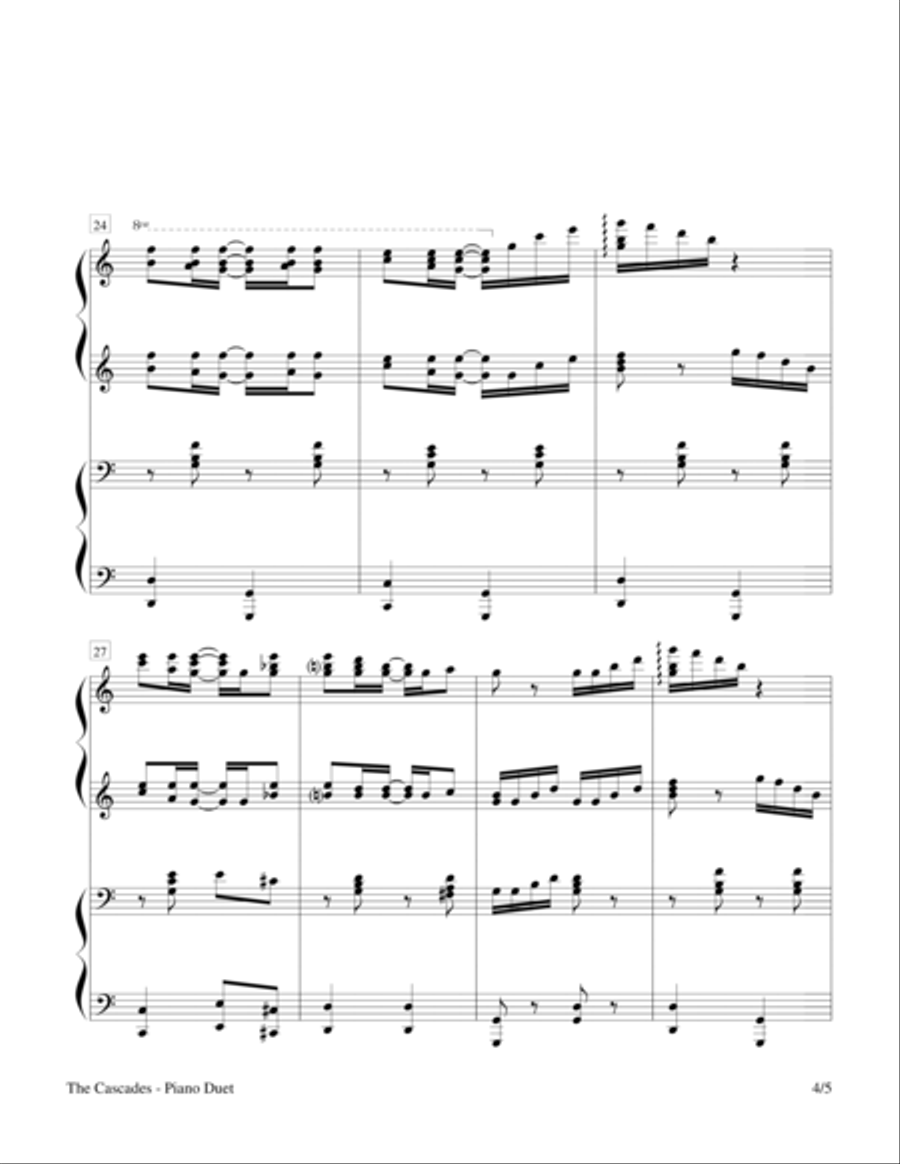 The Cascades (1 Piano, 4 Hands Duet) Piano Method scores gallery preview page 4