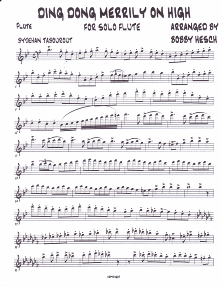 Ding Dong Merrily On High For Solo Flute image number null