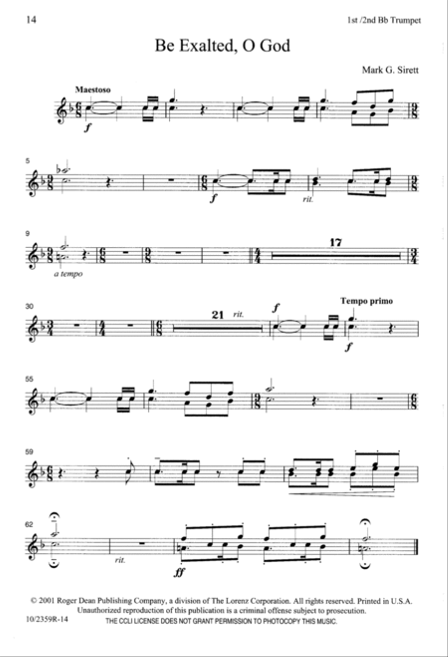 Be Exalted, O God 4-Part scores gallery preview page 14