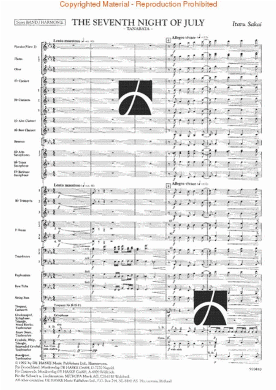 The Seventh Night of July Concert Band scores gallery preview page 2