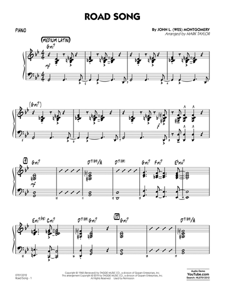 Road Song (arr. Mark Taylor) - Piano