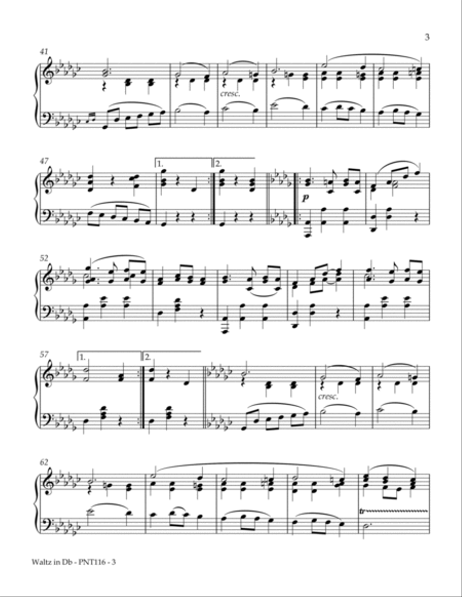 Waltz in Db major, Opus 70 No 3 Piano Method scores gallery preview page 3