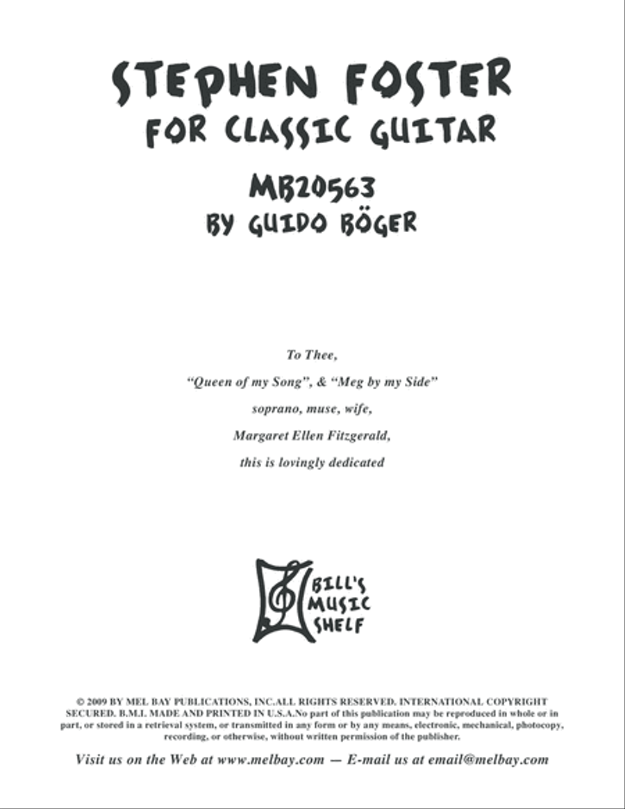 Stephen Foster For Classic Guitar Classical Guitar scores gallery preview page 2
