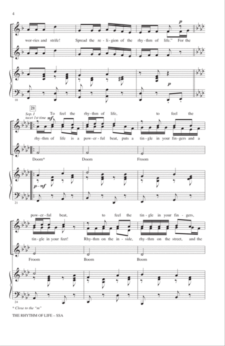 The Rhythm Of Life (from Sweet Charity) (arr. John Leavitt) SSA scores gallery preview page 3