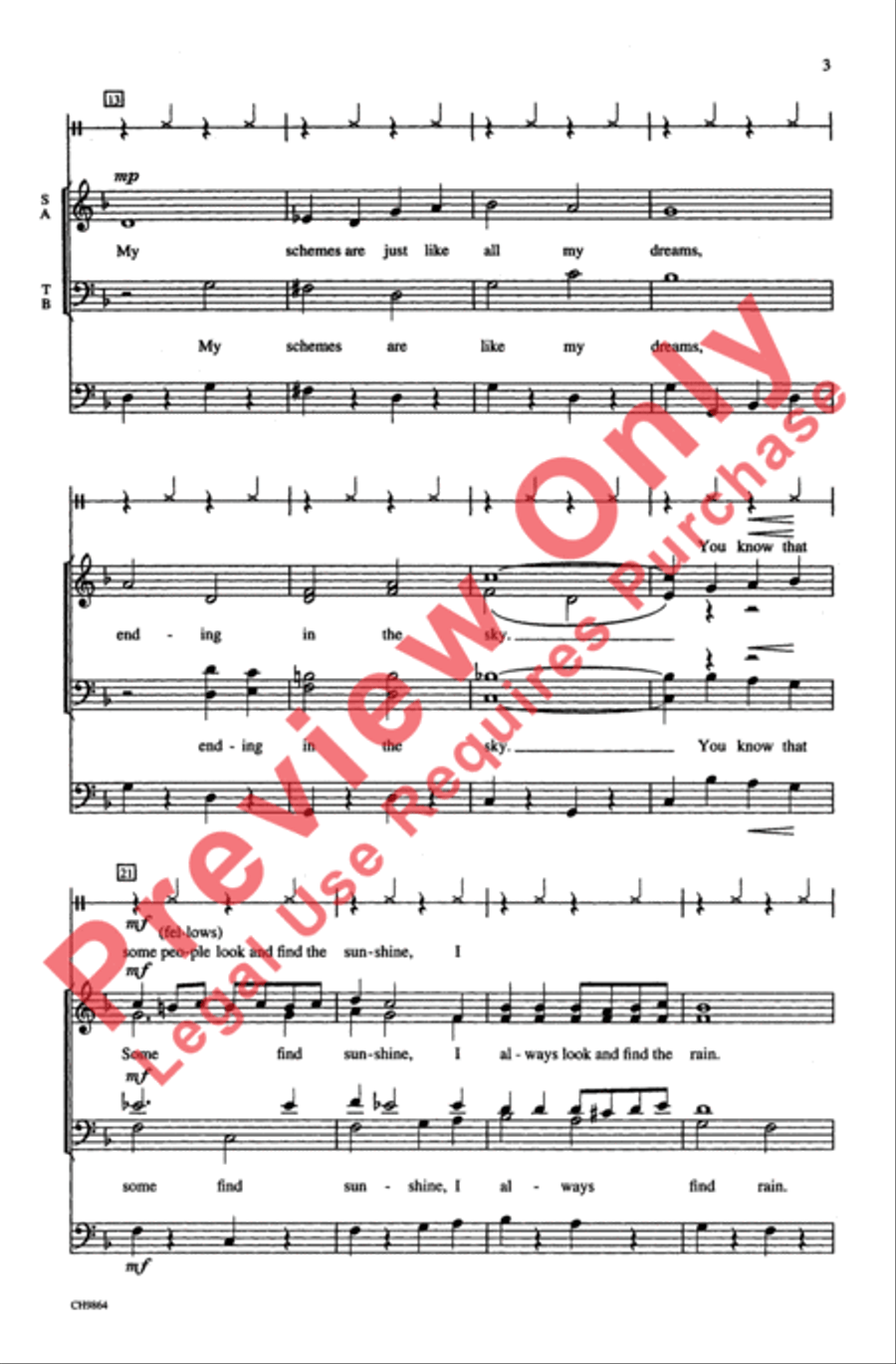 I'm Always Chasing Rainbows 4-Part scores gallery preview page 3