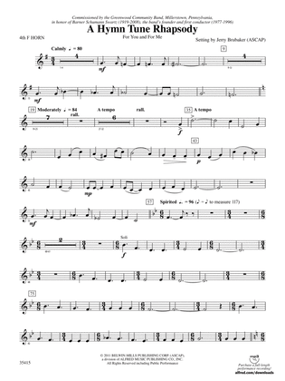 A Hymn Tune Rhapsody: 4th F Horn