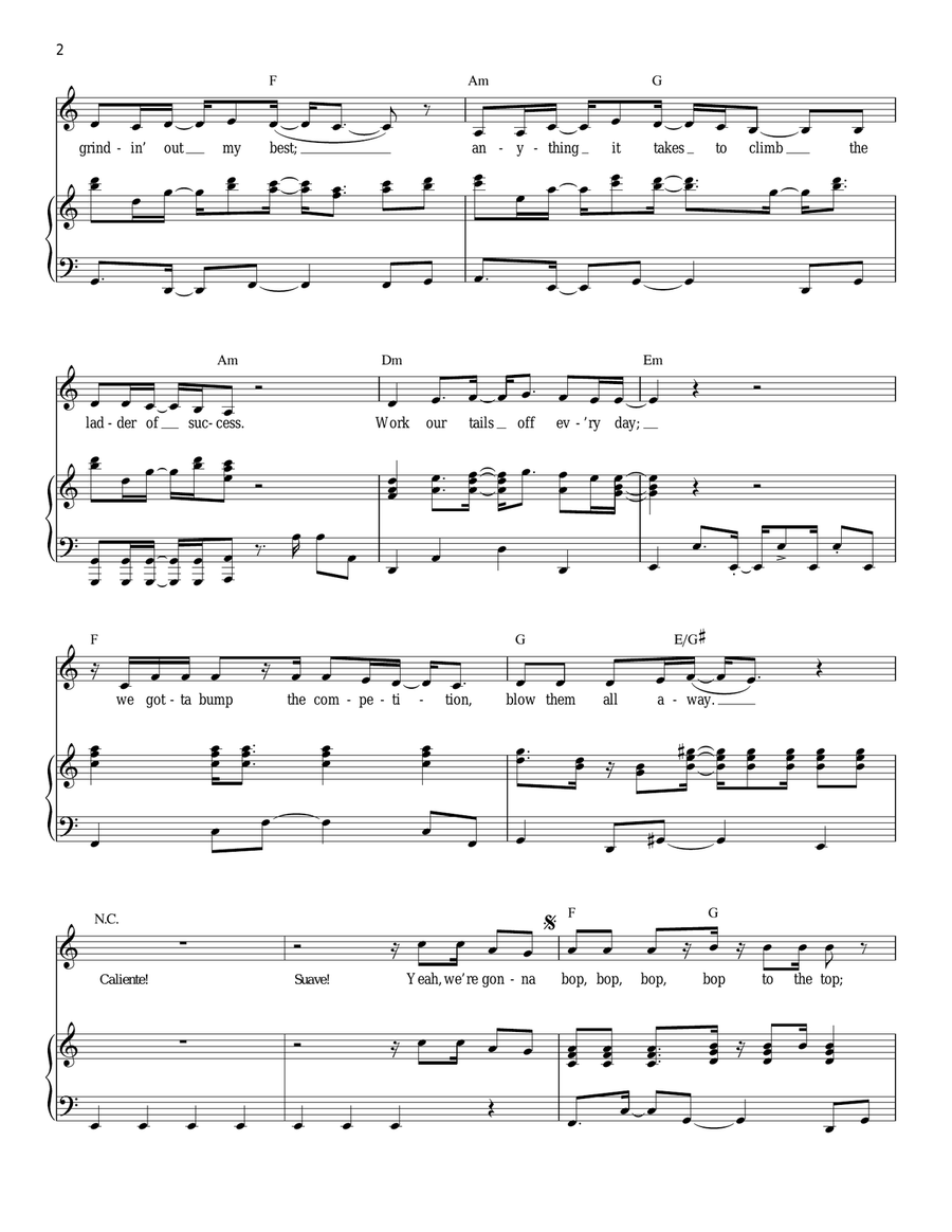 Bop To The Top (from High School Musical) Piano, Vocal scores gallery preview page 2