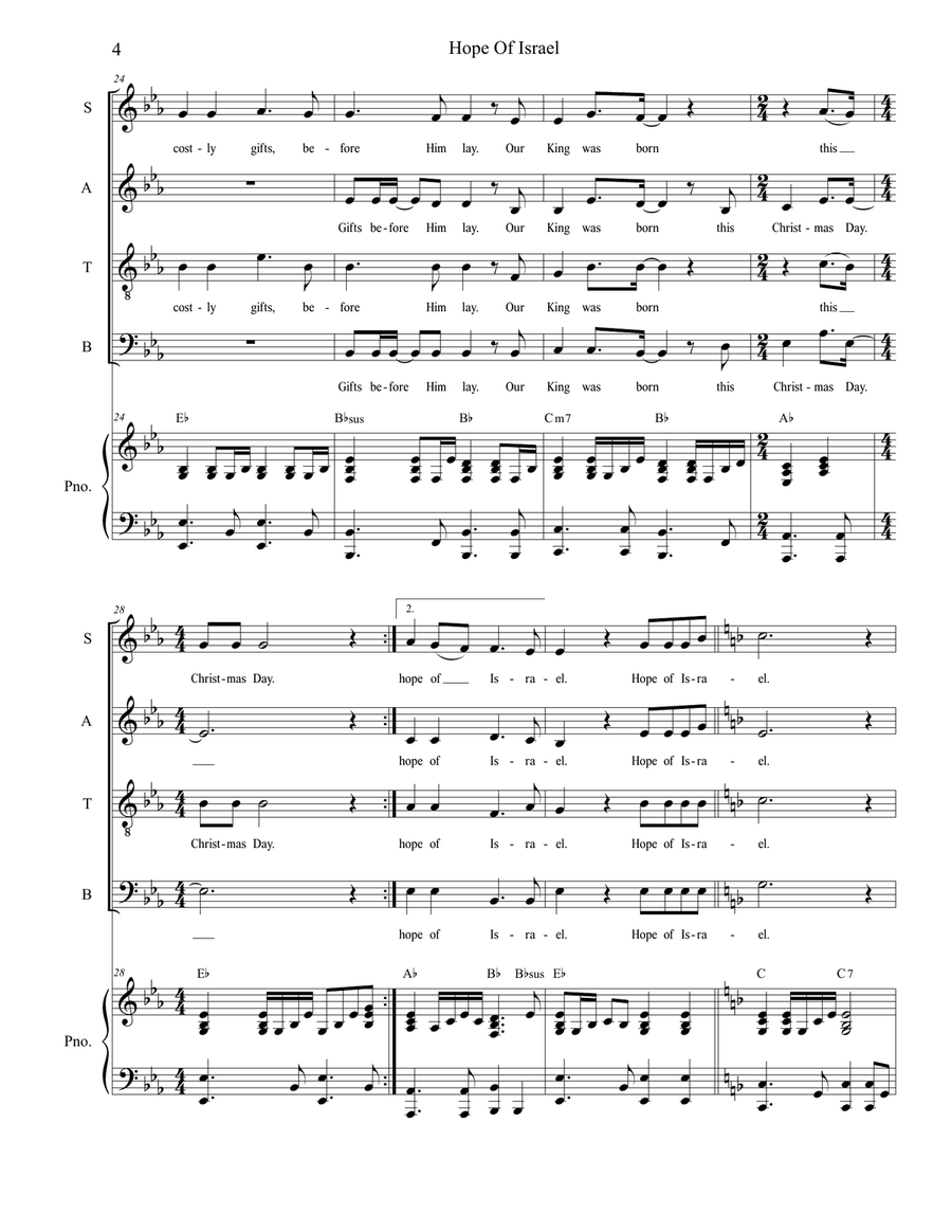 Hope Of Israel 4-Part scores gallery preview page 4