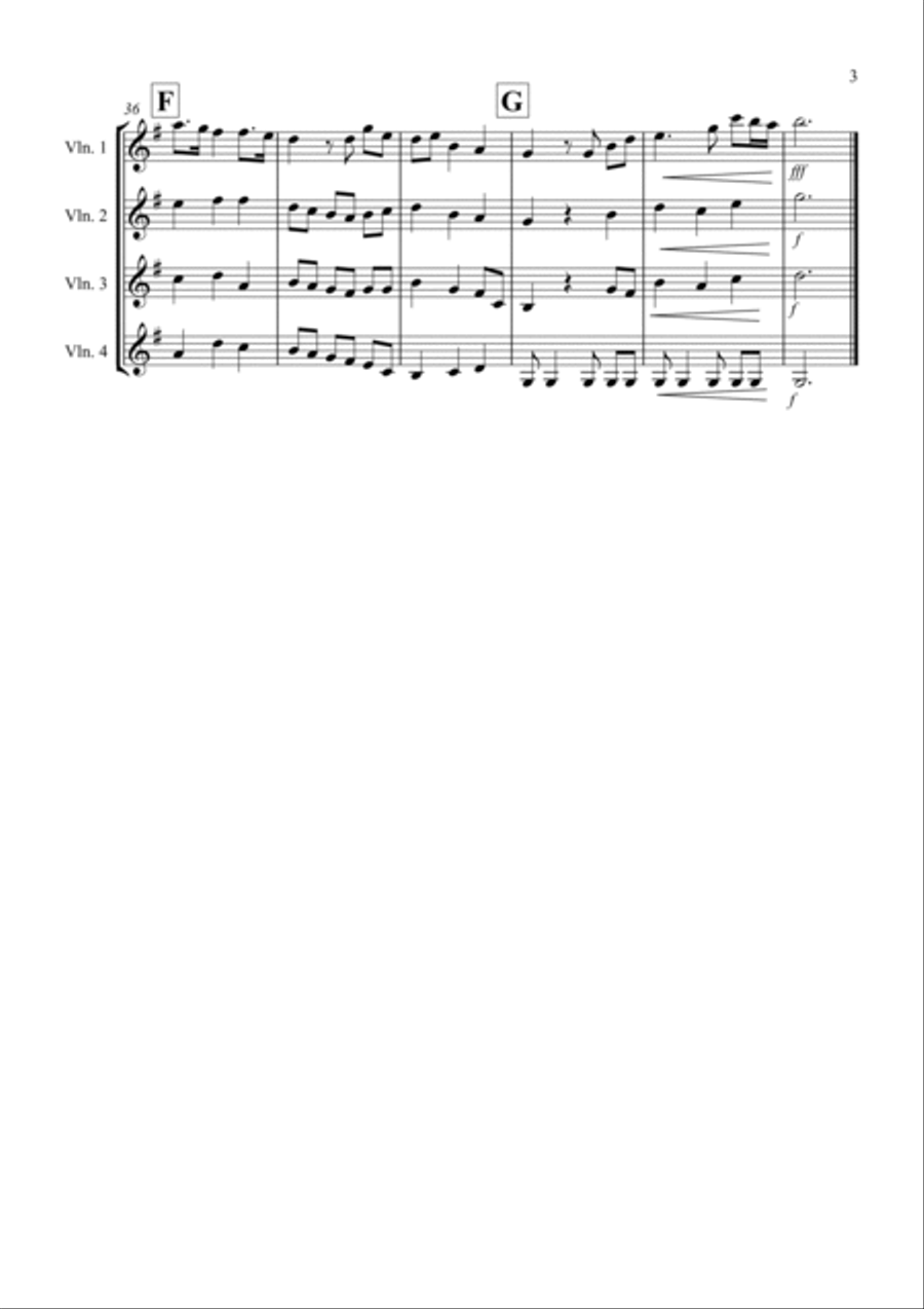 Jerusalem for Violin Quartet Violin Solo scores gallery preview page 3