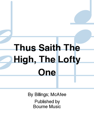 Book cover for Thus Saith The High, The Lofty One