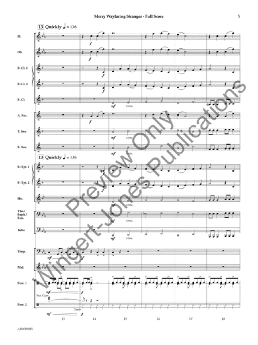 Merry Wayfaring Stranger Merry Wayfaring Stranger Concert Band scores gallery preview page 6