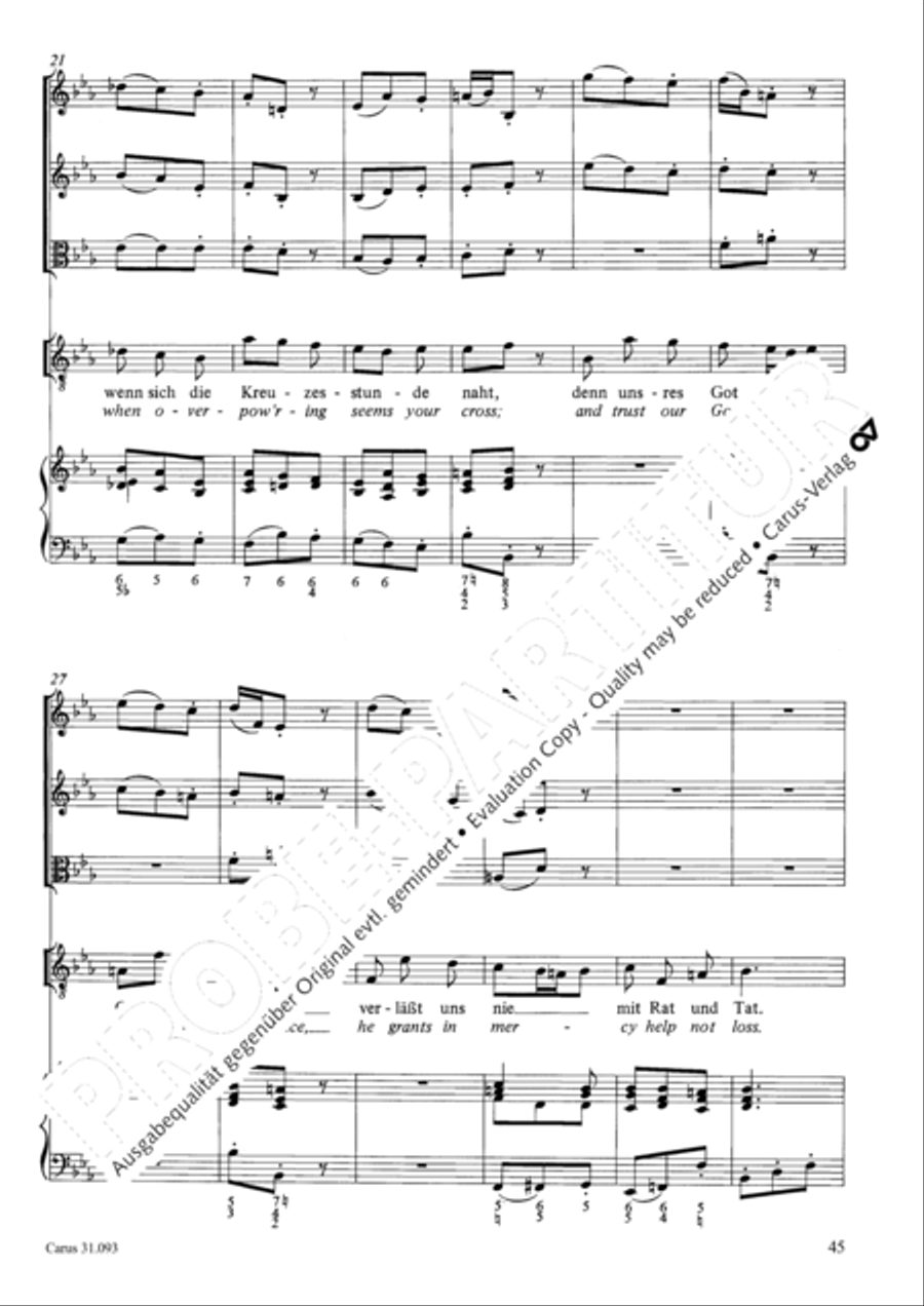 All those who seek God's sov'reign guidance (Wer nur den lieben Gott lasst walten) 4-Part scores gallery preview page 46