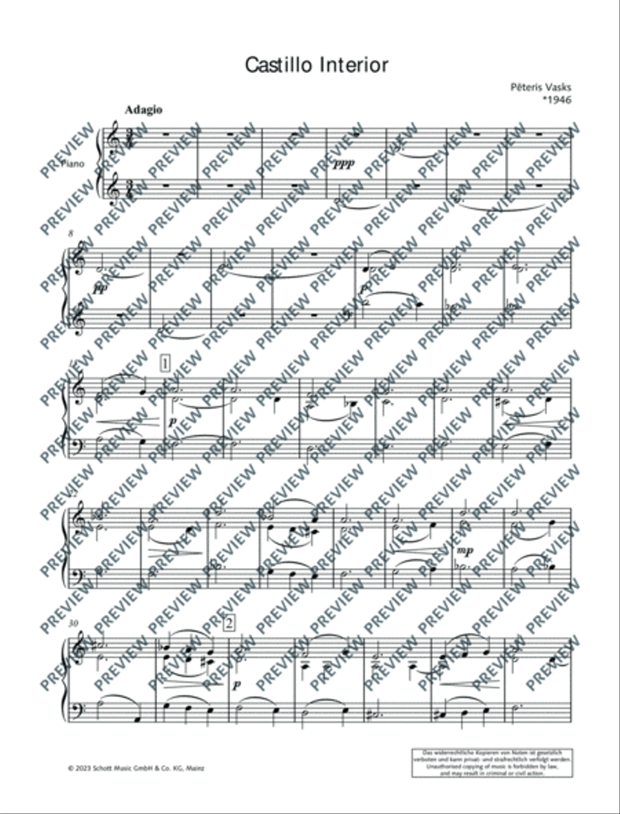 Castillo Interior Piano Solo scores gallery preview page 5