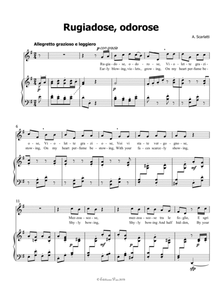 Rugiadose, odorose, by Scarlatti, in G Major