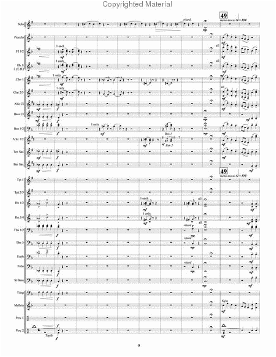 Yellow Rose of Texas Variations Concert Band scores gallery preview page 6