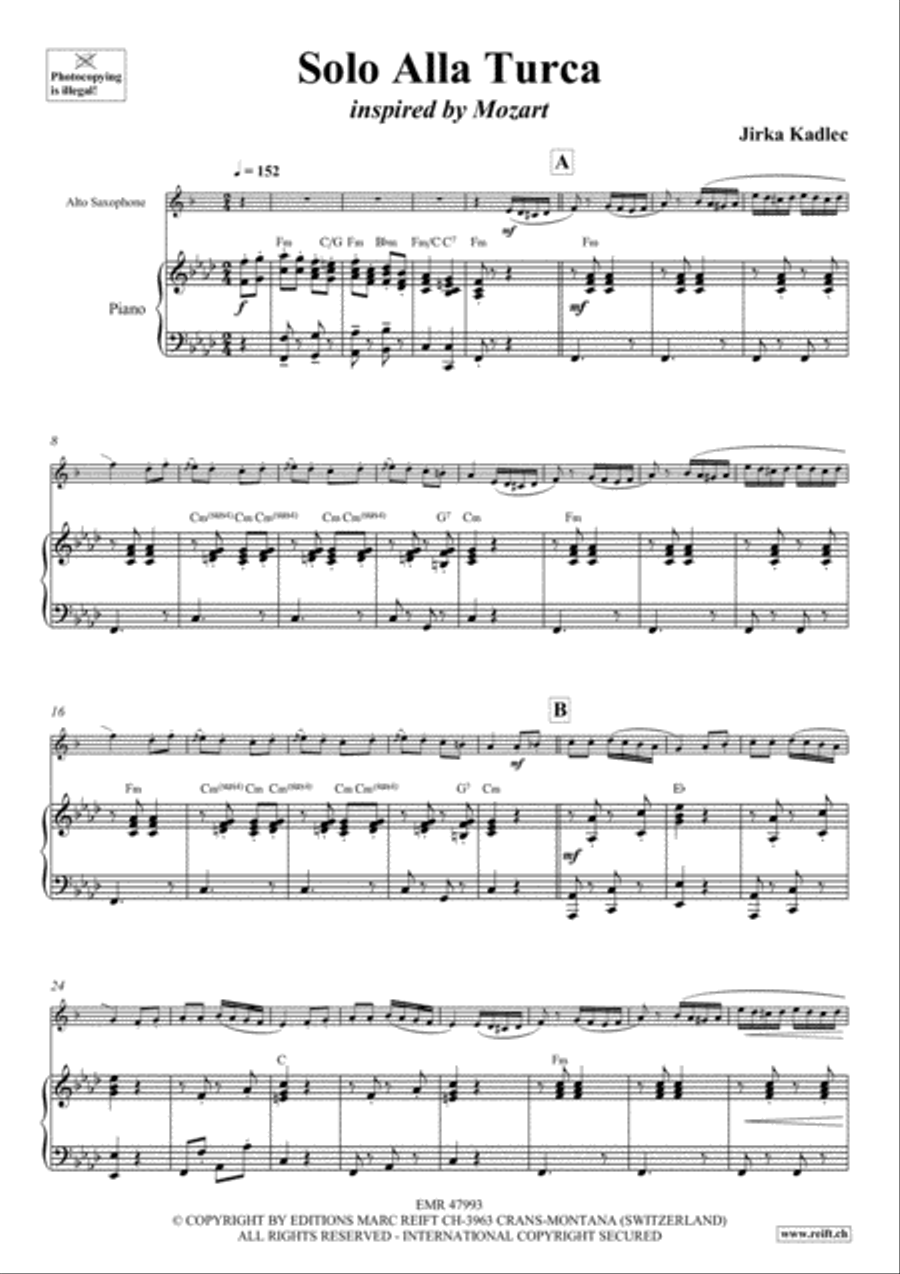 Solo Alla Turca Solo Alla Turca Alto Saxophone scores gallery preview page 4