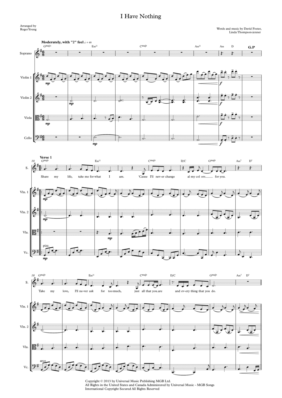 I Have Nothing I Have Nothing Soprano Voice scores gallery preview page 1