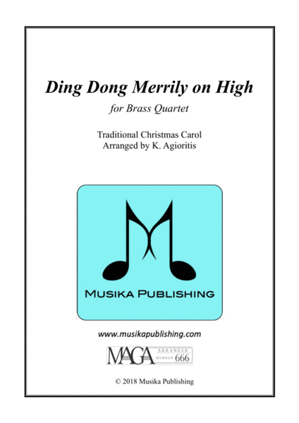 Ding Dong Merrily on High - for Brass Quartet image number null