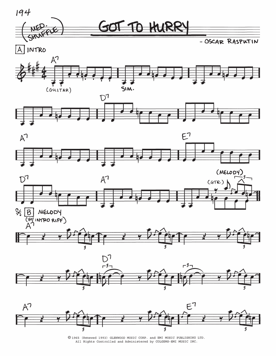 Got To Hurry Voice scores gallery preview page 1