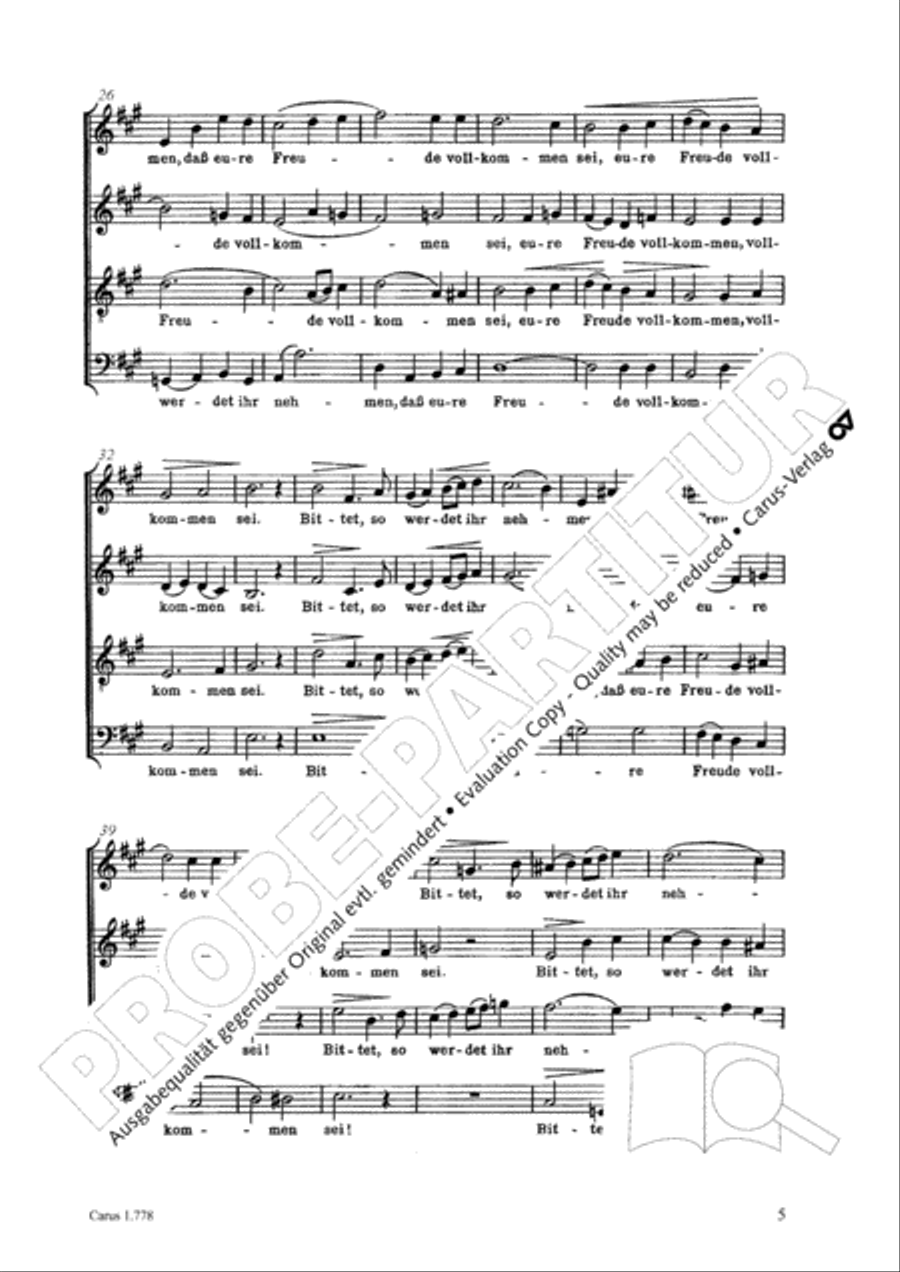 Bittet, so wird euch gegeben 4-Part scores gallery preview page 6