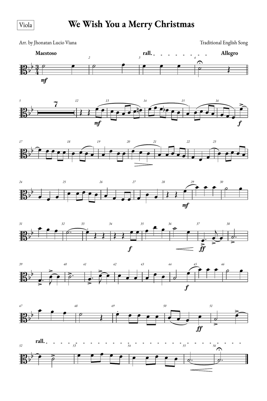 We Wish You a Merry Christmas String Quartet scores gallery preview page 5