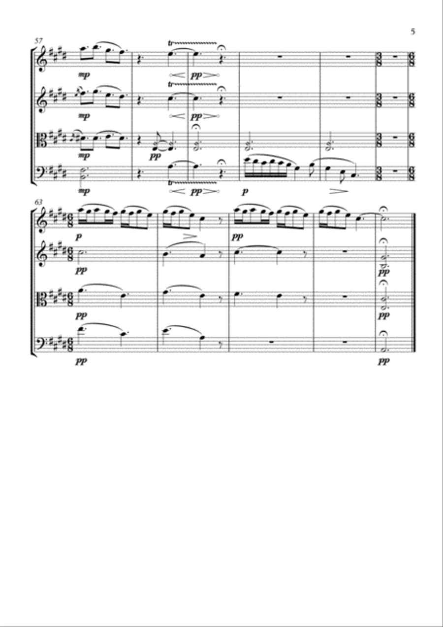 When The Party's Over String Quartet scores gallery preview page 5
