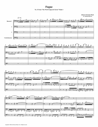 Fugue 15 from Well-Tempered Clavier, Book 1 (Bassoon Quartet)