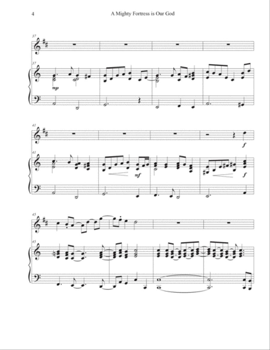 A Mighty Fortress is Our God (Clarinet-Piano) Clarinet Solo scores gallery preview page 4