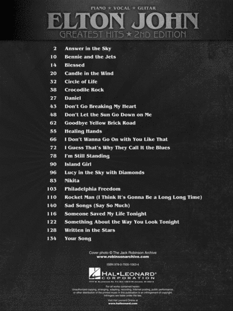 Elton John - Greatest Hits, 2nd Edition Piano, Vocal, Guitar scores gallery preview page 4