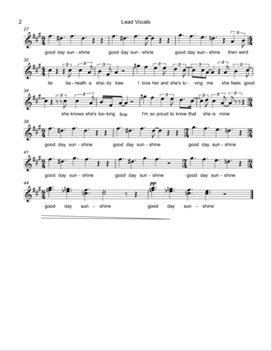 Good Day Sunshine Good Day Sunshine Small Ensemble scores gallery preview page 5