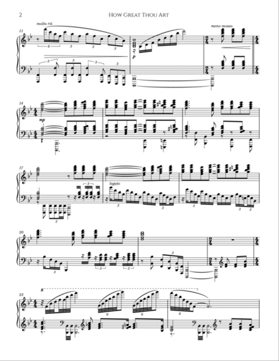How Great Thou Art Piano Solo scores gallery preview page 2