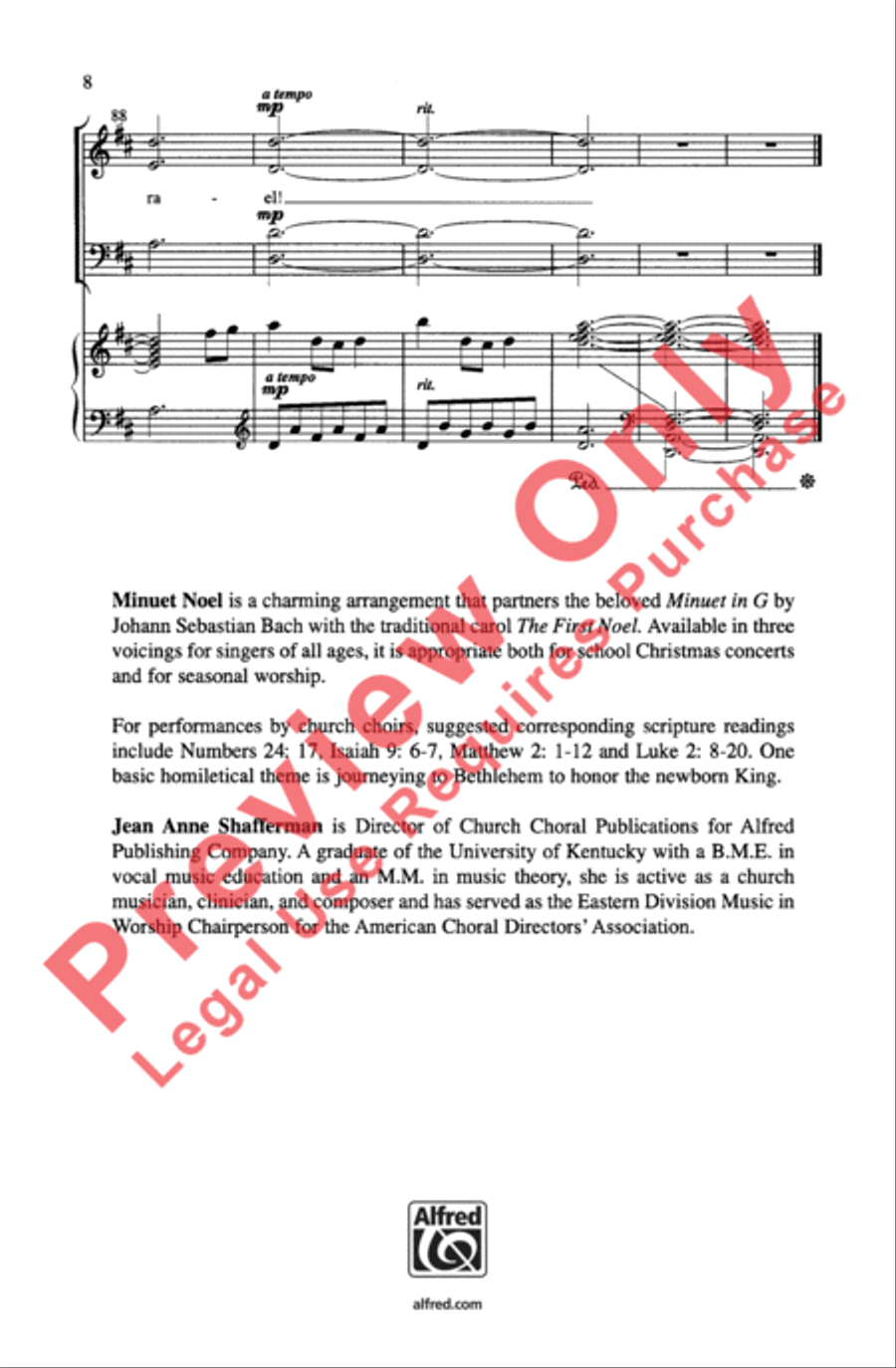 Minuet Noel 4-Part scores gallery preview page 8