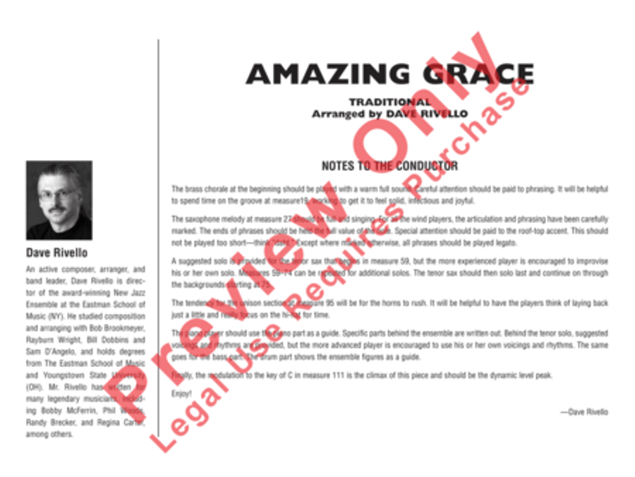 Amazing Grace (Score only) image number null