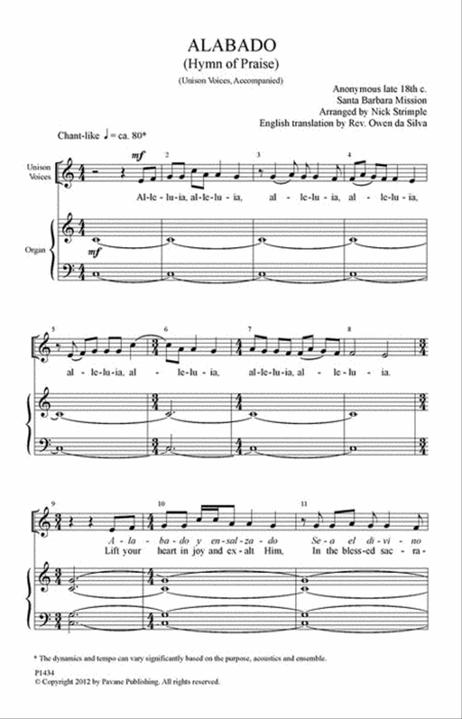 Alabado Alabado Unison Choir scores gallery preview page 2