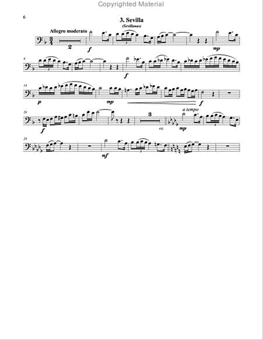 Three Pieces from Suite Espanola for Euphonium and Piano Euphonium scores gallery preview page 4