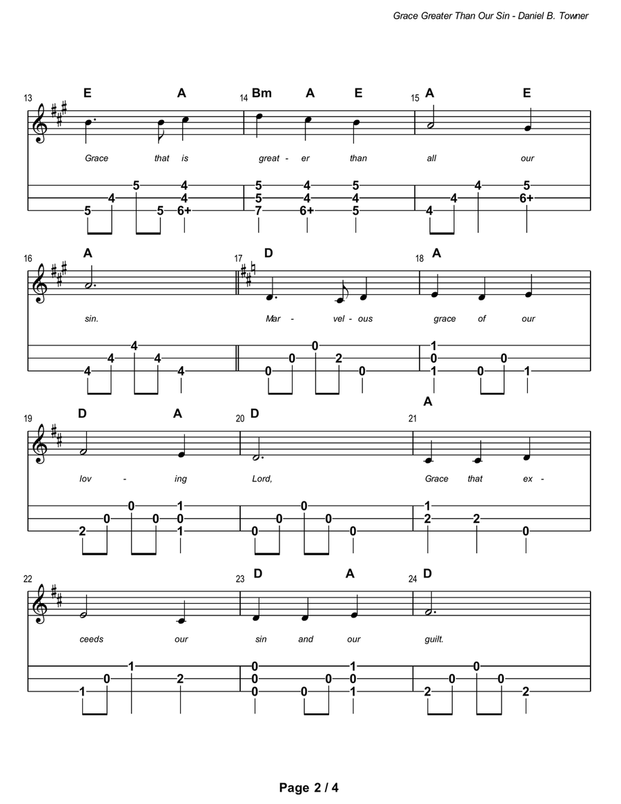 Grace Greater Than Our Sin Dulcimer scores gallery preview page 3