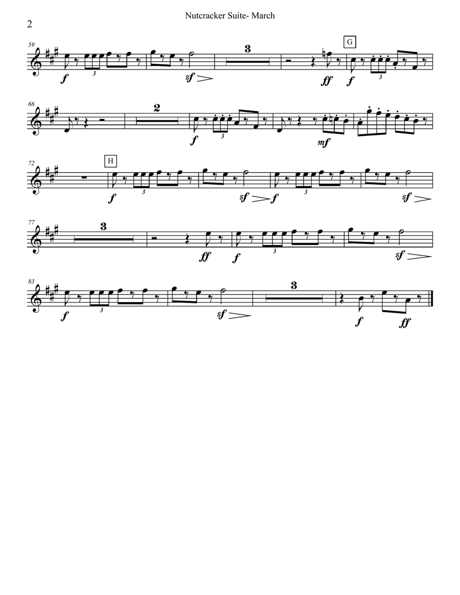 Tchaikovsky Nutcracker Suite - Trumpet in Bb 1 (Transposed Part), Op.71a B-Flat Trumpet scores gallery preview page 2