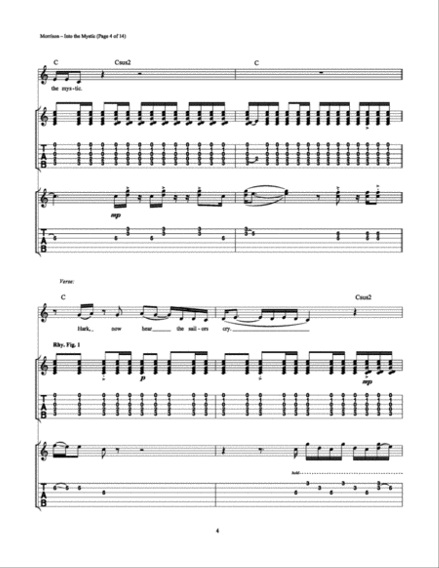 Into the Mystic Into the Mystic Electric Guitar scores gallery preview page 4