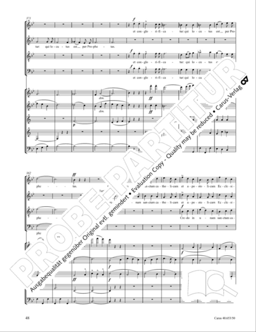 Mass in D Major (Missa in D) 4-Part scores gallery preview page 49