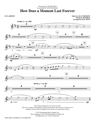 How Does a Moment Last Forever (from Beauty And The Beast) (arr. Mac Huff) - Clarinet