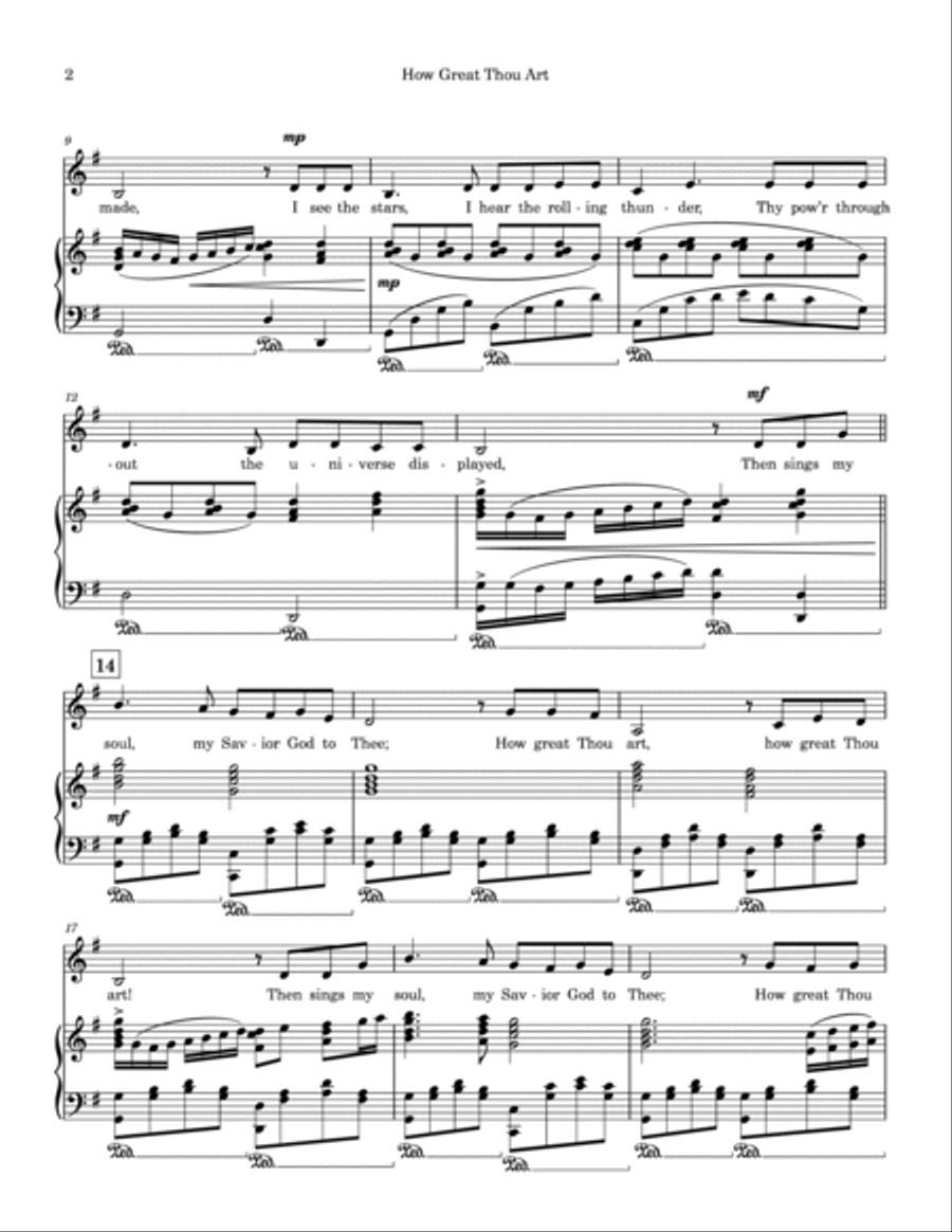 How Great Thou Art - Voice & Piano Accompaniment Voice scores gallery preview page 3