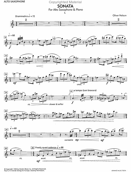 Sonata For Alto Saxophone & Piano