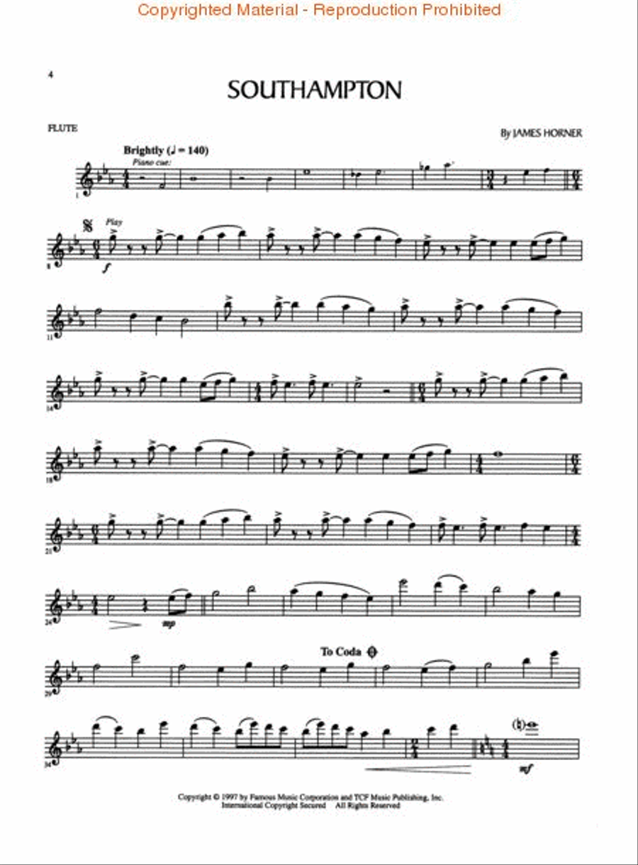 Music from Titanic Flute Solo scores gallery preview page 3
