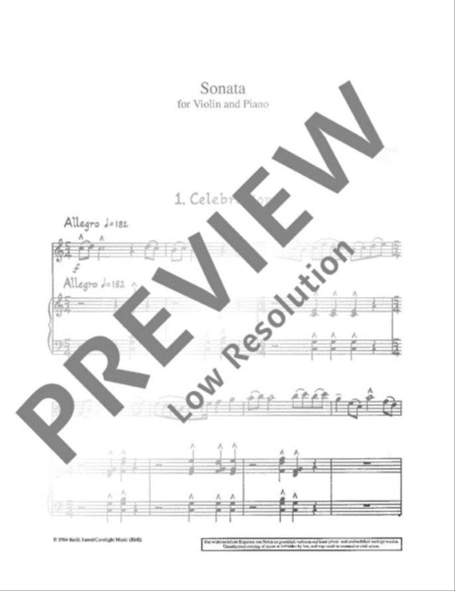 Sonata Violin Solo scores gallery preview page 4