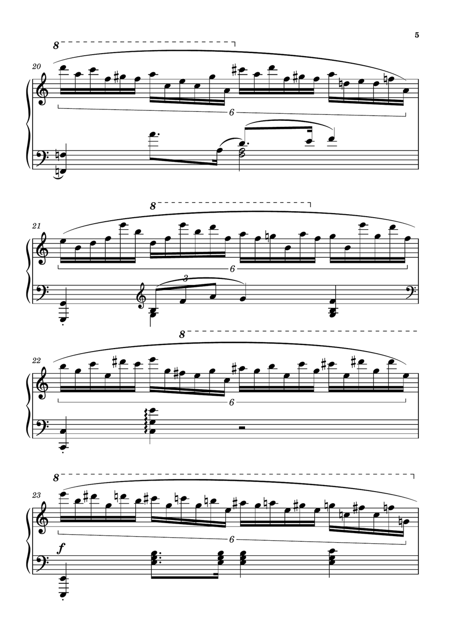 Chopin Winter Wind Etude in A Minor | LARGE PRINT | Piano Solo Piano Method scores gallery preview page 5