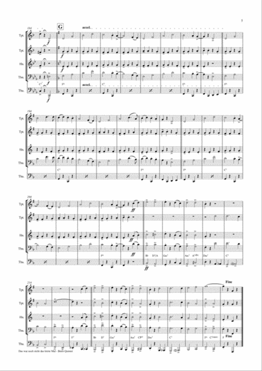 Das war noch nicht das letzte Mal - German Polka - Oktoberfest - Brass Quintet Brass Quintet scores gallery preview page 5