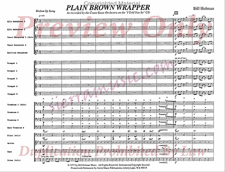 Plain Brown Wrapper Big Band scores gallery preview page 2